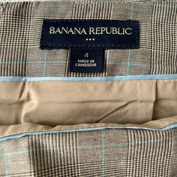 Banana Republic pencil skirt brown plaid size 4 - Picture 4 of 4